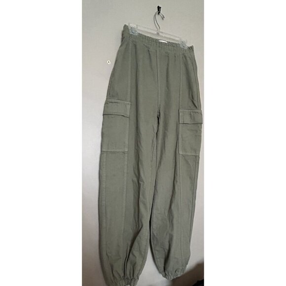 Hustle N Holla NEW Army Green Cargo Pants Wide Leg Large Pockets Jogger Size 6 - Picture 2 of 11